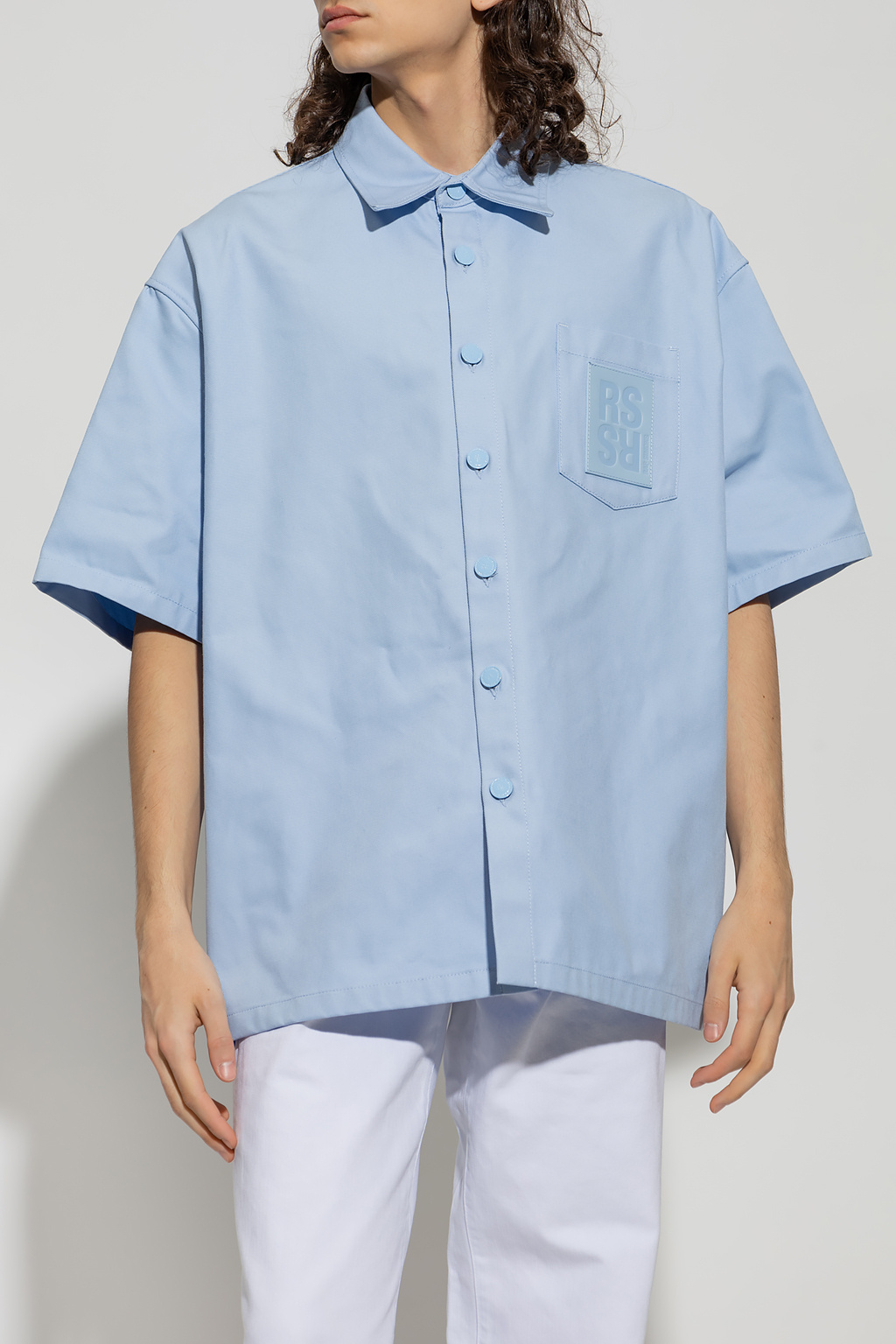 RAF SIMONS 半袖チェックシャツ 青 RAF SIMONS 半袖チェックシャツ 青 - メルカリ